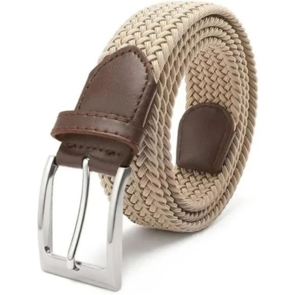 New Elastic Mens Belt 1 3/8" Width, Fairwin Casual Stretch Woven Golf Belt - Picture 1 of 7